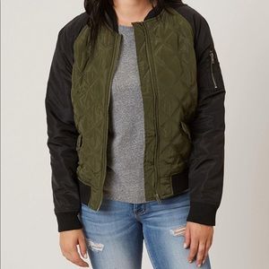 Ashley brand Satin quilted bomber jacket